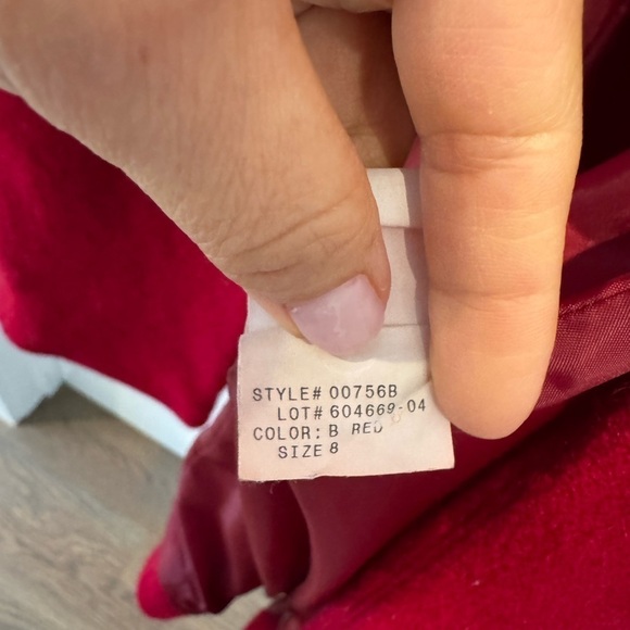 Vintage Larry Levine red wool coat size 8 cottagecore - Picture 8 of 9